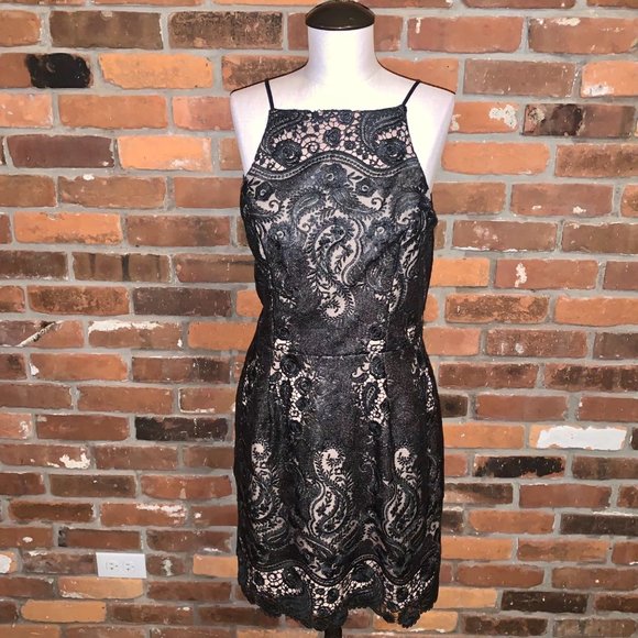 Dress The Population Black Julie Suquin Lace Mini Dress Size Large - Picture 2 of 7